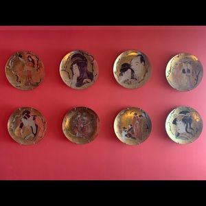 Designer Carole Stupell vintage handpainted plates